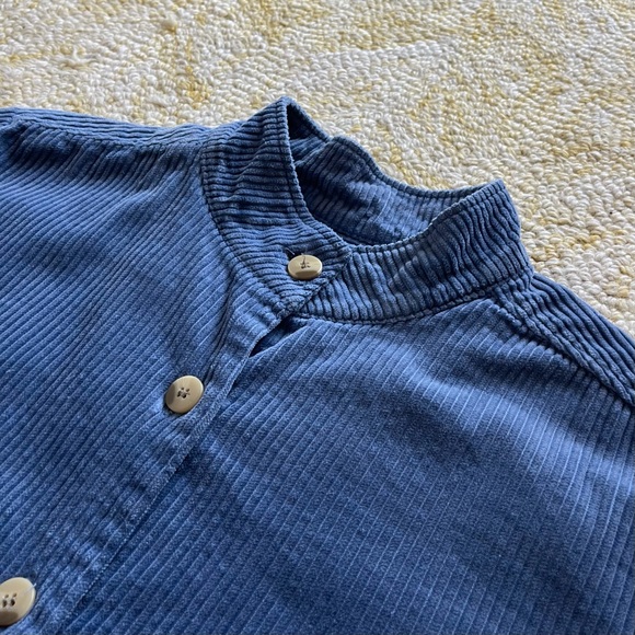 Corduroy Button-Up Long Sleeve Shirt in LIGHT BLUE - Picture 3 of 7